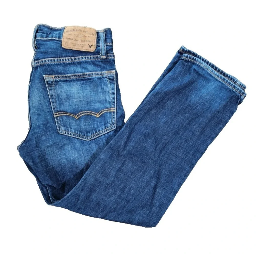 American‎ Eagle Made To Last Relaxed Straight Jeans Men's 28x30 Blue Denim